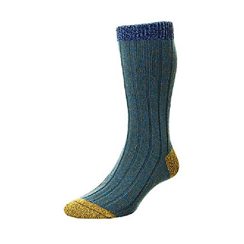 

the burghley warm men's wool boot sock in petrol | by scott-nichol