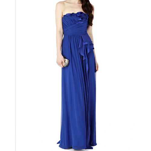 

Sheath / Column Minimalist Sexy Engagement Formal Evening Dress Strapless Sleeveless Floor Length Chiffon with Sash / Ribbon Ruffles Draping 2021