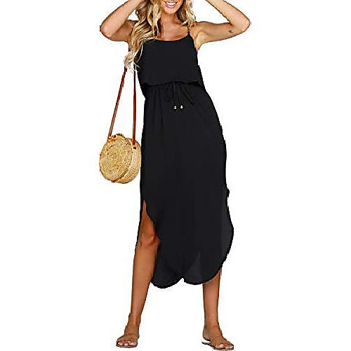

ladies summer dress spaghetti strap boho long casual elegant dresses party dress beach dress