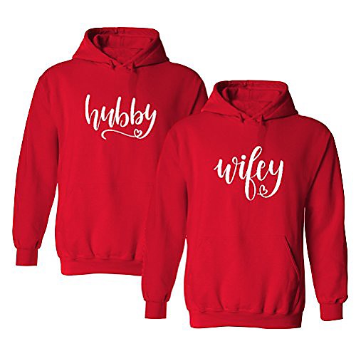 

hubby & wifey matching couples hooded sweatshirt set