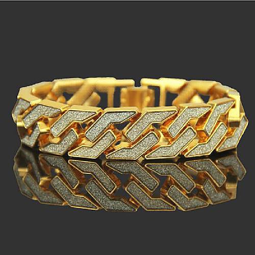 

Men's Chain Bracelet Vintage Bracelet Bracelet Hollow Out Fashion Fashion 18K Gold Plated Bracelet Jewelry Gold / Silver For Christmas Halloween Party Evening Gift Formal / Silver Plated