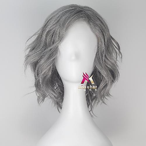 

Synthetic Wig Avenger Fate / Grand Order FGO Curly Asymmetrical Wig Short Grey Synthetic Hair 16 inch Women's Cool Comfy Gray