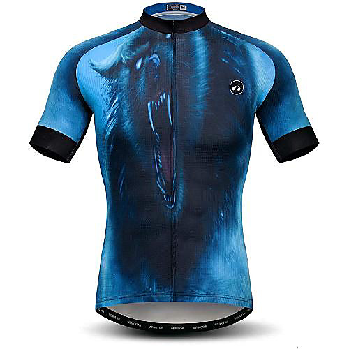 

21Grams Men's Short Sleeve Cycling Jersey Blue Animal Bike Jersey Mountain Bike MTB Road Bike Cycling Breathable Quick Dry Sports Clothing Apparel / Athletic