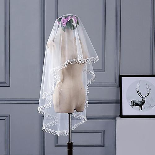 

One-tier Stylish / Basic Wedding Veil Fingertip Veils with Solid 59.06 in (150cm) Tulle