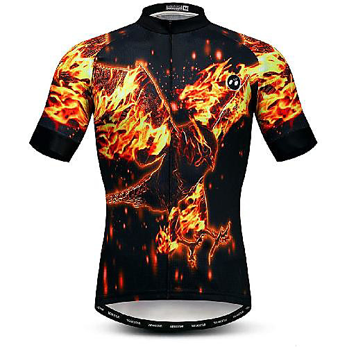 

21Grams Men's Short Sleeve Cycling Jersey Black Bike Jersey Mountain Bike MTB Road Bike Cycling Breathable Quick Dry Sports Clothing Apparel / Athletic