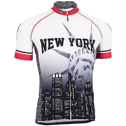 

21Grams Men's Short Sleeve Cycling Jersey White Bike Jersey Top Mountain Bike MTB Road Bike Cycling UV Resistant Quick Dry Sports Clothing Apparel / Athletic