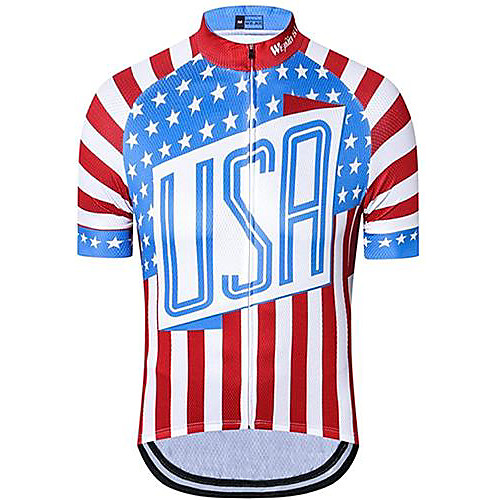 

21Grams Men's Short Sleeve Cycling Jersey Red National Flag Bike Jersey Mountain Bike MTB Road Bike Cycling Breathable Quick Dry Sports Clothing Apparel / Athletic