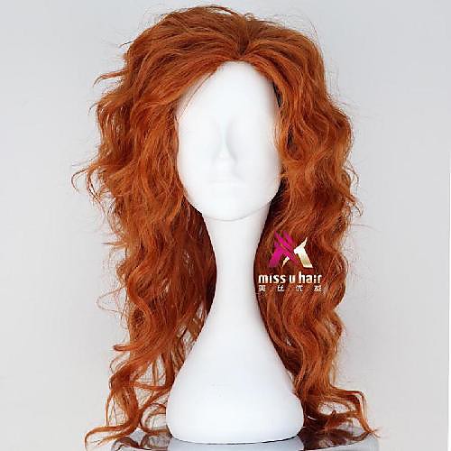 

Synthetic Wig Cosplay Wig Zarina Curly Asymmetrical Wig Medium Length Brown Synthetic Hair 22 inch Women's Fashionable Design Cosplay Soft Brown