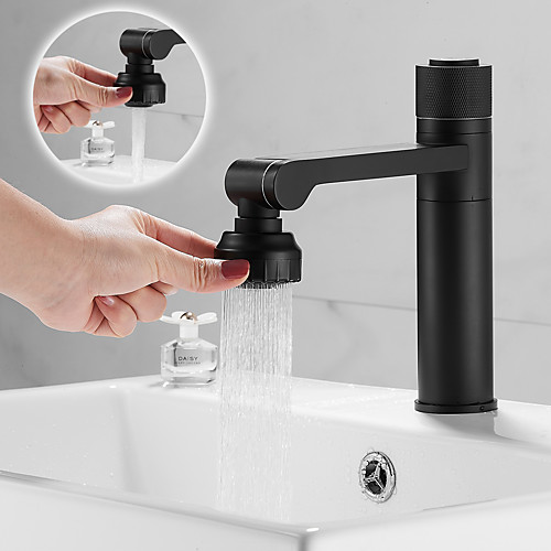 

Bathroom Sink Faucet - Rotatable Electroplated Centerset Single Handle One HoleBath Taps