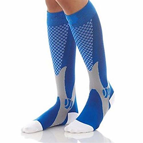 

männer frauen compression socks fit kniestrümpfe for sport black blue socks (color : blue, size : ru 44 47)