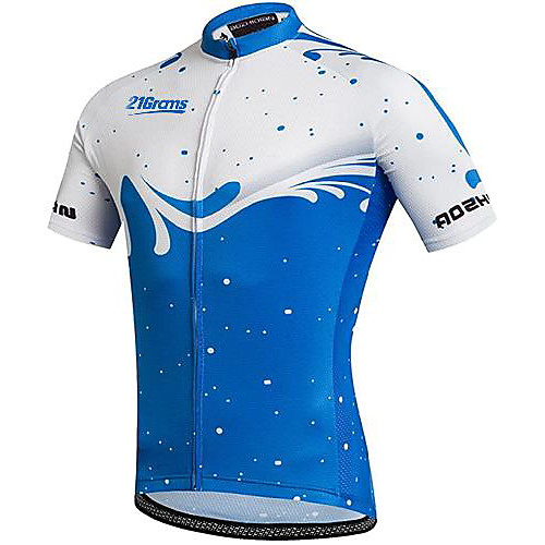 

21Grams Men's Short Sleeve Cycling Jersey Blue Bike Jersey Top Mountain Bike MTB Road Bike Cycling UV Resistant Quick Dry Sports Clothing Apparel / Athletic