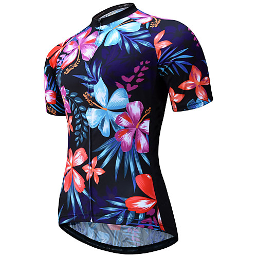 

21Grams Women's Short Sleeve Cycling Jersey Dark Navy Bike Jersey Mountain Bike MTB Road Bike Cycling Breathable Sports Clothing Apparel / Athletic