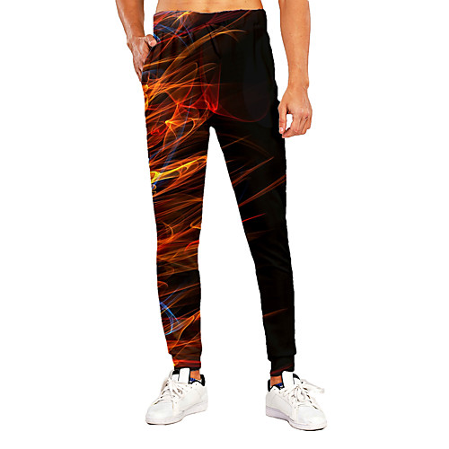 

Men's Novelty Casual / Sporty Outdoor Sports Casual Daily Sweatpants Trousers Pants Graphic 3D Full Length Print Black