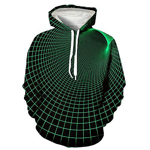 

Men's Pullover Hoodie Sweatshirt Graphic Optical Illusion 3D Print Daily 3D Print 3D Print Casual Hoodies Sweatshirts Green