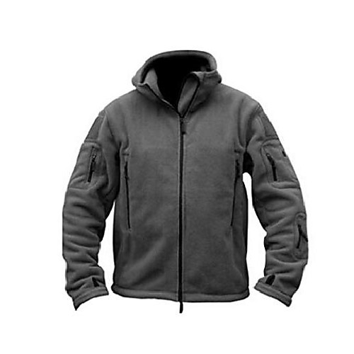 

Men's Hiking Fleece Jacket Winter Outdoor Lightweight Windproof Breathable Quick Dry Jacket Top Fleece Fishing Climbing Camping / Hiking / Caving Black Green Gray
