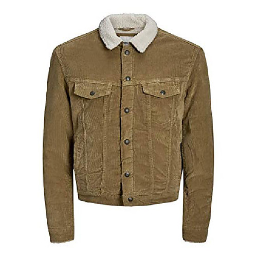 

men jjialvin jjsherpa corduroy akm 555 sts denim jacket, kelp, l eu