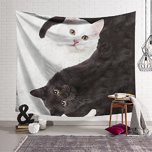 

wall tapestry art decor blanket curtain hanging home bedroom living room decoration polyester double spin cat