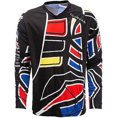 

21Grams Men's Long Sleeve Downhill Jersey Spandex Black Bike Jersey Top Mountain Bike MTB Road Bike Cycling UV Resistant Quick Dry Sports Clothing Apparel / Athletic