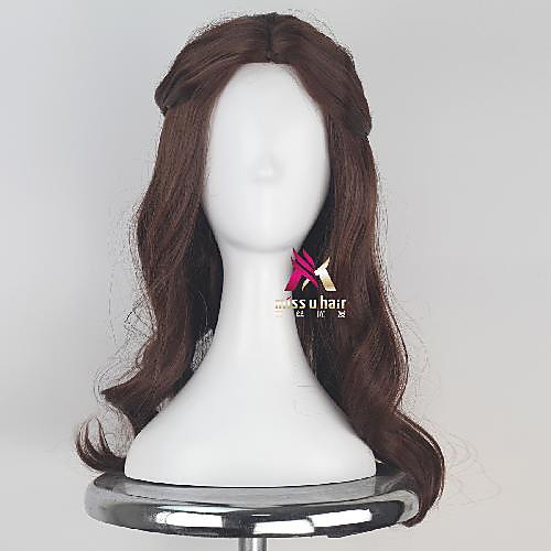 

Synthetic Wig Belle Curly Asymmetrical Wig Long Brown Synthetic Hair 22 inch Women's Comfy Fluffy Brown