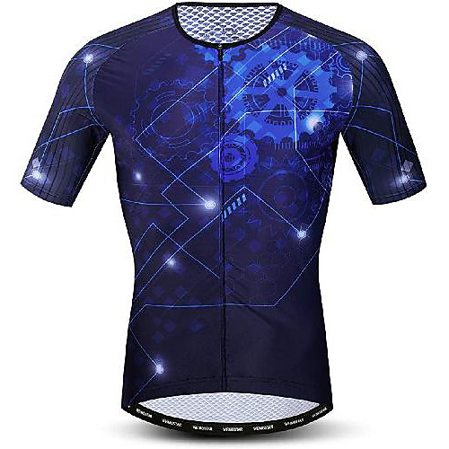 

21Grams Men's Short Sleeve Cycling Jersey Dark Navy Gear Bike Jersey Mountain Bike MTB Road Bike Cycling Breathable Quick Dry Sports Clothing Apparel / Athletic