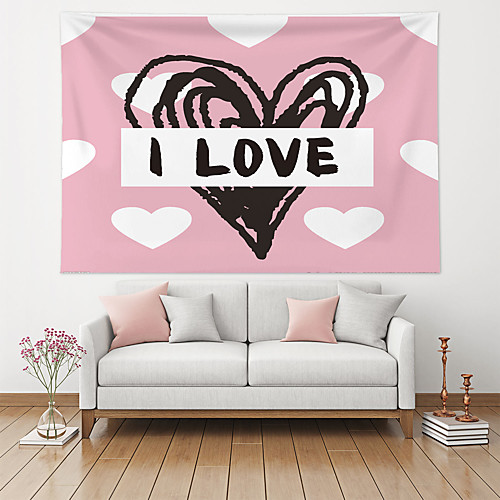 

Valentine's Day Wall Tapestry Art Decor Blanket Curtain Hanging Home Bedroom Living Room Decoration Heart Graffiti