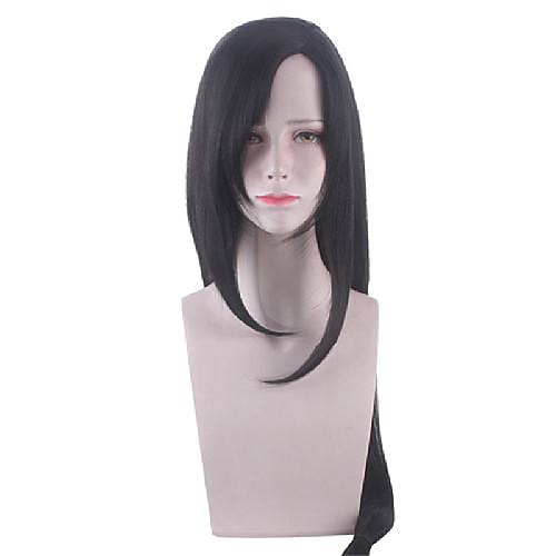 

Cosplay Wig Tifa Lockhart Final Fantasy Straight Asymmetrical Wig Very Long Black Synthetic Hair 40 inch Women's Anime Cosplay Exquisite Black