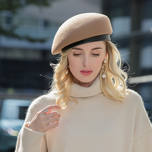 

Headwear Casual / Daily 100% Wool Hats with Splicing 1pc Casual / Daily Wear Headpiece