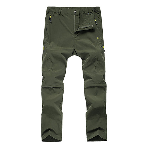 

Men's Convertible Pants / Zip Off Pants Solid Color Summer Outdoor Standard Fit Waterproof Breathable Quick Dry Stretchy Bottoms Black Army Green Grey Khaki Fishing Climbing Camping / Hiking / Caving