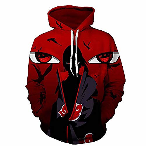 

men naruto 3d print pullover hoodie sweatshirt with kangaroo pocket