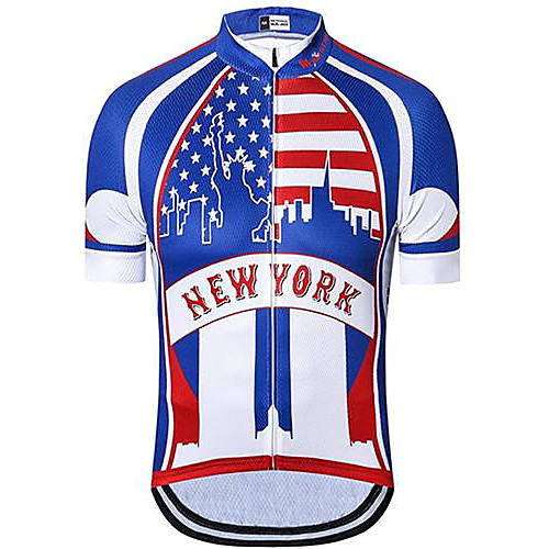 

21Grams Men's Short Sleeve Cycling Jersey Blue National Flag Bike Jersey Mountain Bike MTB Road Bike Cycling Breathable Quick Dry Sports Clothing Apparel / Athletic