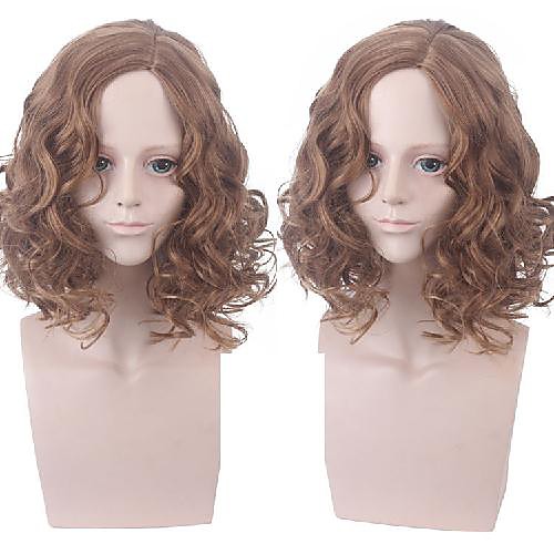 

Cosplay Costume Wig Sirius Curly Asymmetrical Wig Short Light Brown Synthetic Hair Men's Cosplay Elastic Natural Light Brown