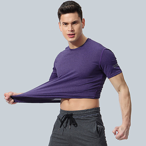 

Men's Short Sleeve Running Shirt Tee Tshirt Base Layer Base Layer Top Athletic Athleisure Winter Spandex Breathable Quick Dry Soft Fitness Gym Workout Running Active Training Exercise Sportswear