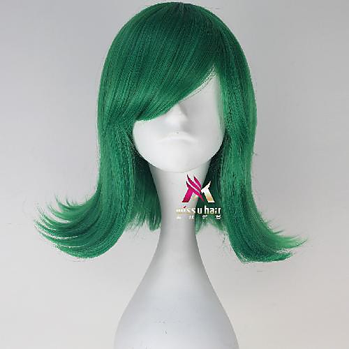 

Synthetic Wig Disgust Curly Side Part Wig Short Green Synthetic Hair 14 inch Women's Adorable Exquisite Green