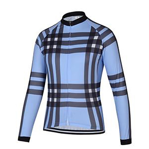 

21Grams Men's Long Sleeve Cycling Jersey Sky Blue Bike Jersey Mountain Bike MTB Road Bike Cycling Breathable Sports Clothing Apparel / Athletic