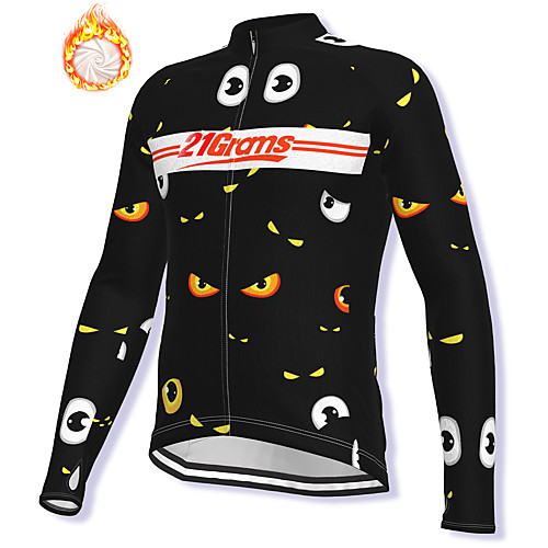 

21Grams Men's Long Sleeve Cycling Jacket Winter Fleece Spandex Black Bike Jacket Mountain Bike MTB Road Bike Cycling Fleece Lining Warm Sports Clothing Apparel / Stretchy / Athleisure