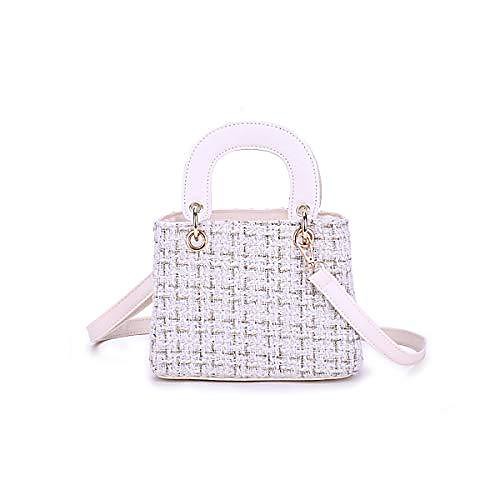 

inpluser women's simple woolen hand held shoulder bag, small square bag, and versatile messenger bag (white)