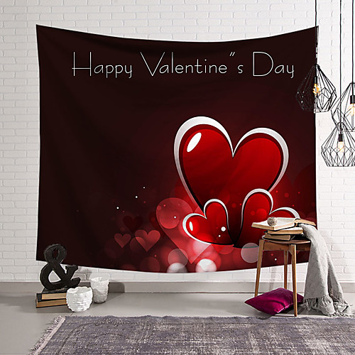 

Valentine's Day Wall Tapestry Art Decor Blanket Curtain Hanging Home Bedroom Living Room Decoration Love Heart