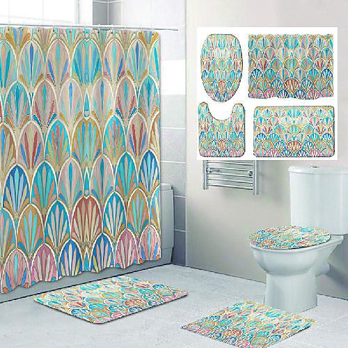 

mandala pattern printing bathroom shower curtain leisure toilet four-piece design