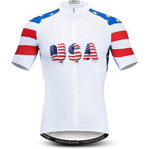 

21Grams Men's Short Sleeve Cycling Jersey White Bike Jersey Mountain Bike MTB Road Bike Cycling Breathable Quick Dry Sports Clothing Apparel / Athletic