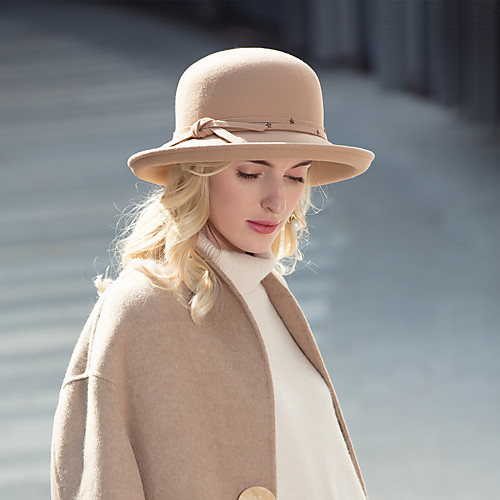 

Headwear Casual / Daily 100% Wool Hats with Bowknot / Metal 1pc Casual / Daily Wear Headpiece