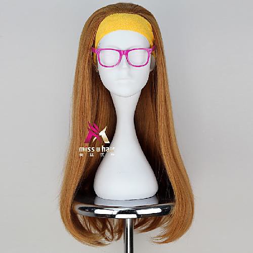 

Synthetic Wig Cosplay Wig honey lemon Straight Asymmetrical Wig Long Brown Synthetic Hair 28 inch Women's Fashionable Design Cosplay Soft Brown