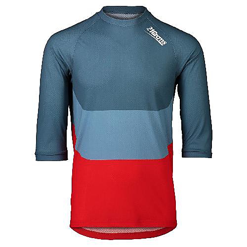 

21Grams Men's 3/4 Length Sleeve Downhill Jersey Blue Patchwork Bike Jersey Top Mountain Bike MTB Road Bike Cycling UV Resistant Quick Dry Sports Clothing Apparel / Athletic