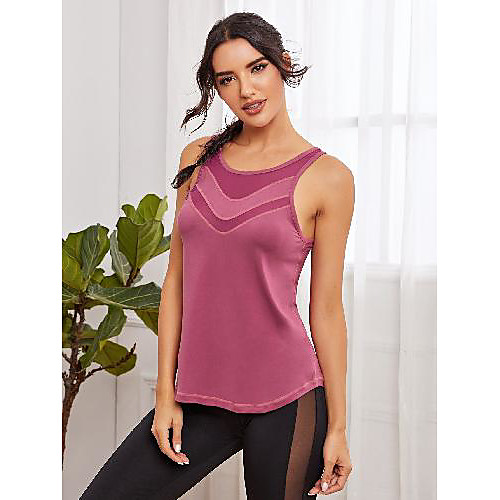 

Women's Sleeveless Running Tank Top Singlet Top Athletic Athleisure Summer Spandex Breathable Soft Sweat Out Yoga Gym Workout Running Training Exercise Sportswear Solid Colored Red Activewear Stretchy