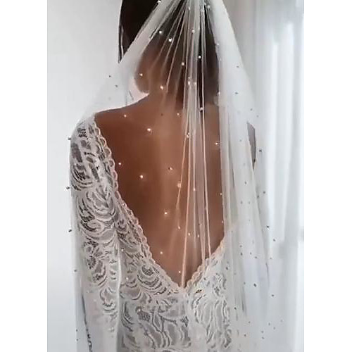 

One-tier Luxury Wedding Veil Cathedral Veils with Solid Tulle