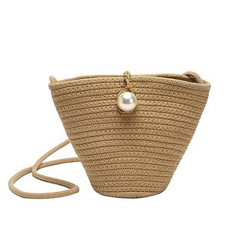 

Women's Bags Crossbody Bag Straw Bag Holiday Date Straw Bag MessengerBag Khaki