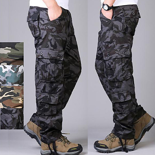 

Men's Hiking Cargo Pants Camo Outdoor Breathable Anti-tear Multi-Pockets Cotton Bottoms Black camouflage Army green camouflage Blue camouflage Khaki camouflage Hunting Fishing Climbing 29 30 31 32 33