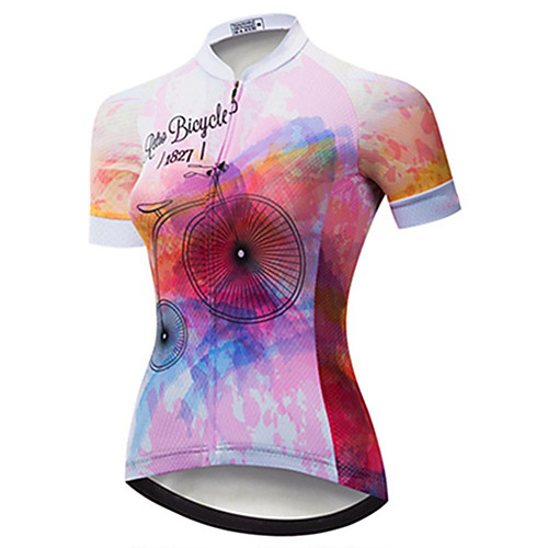 

21Grams Women's Short Sleeve Cycling Jersey Pink Bike Jersey Mountain Bike MTB Road Bike Cycling Breathable Sports Clothing Apparel / Athletic