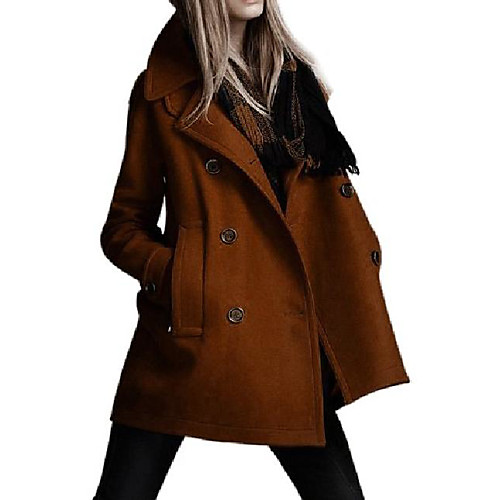 

moonar women autumn/winter double breast long trench woolen outwear overcoat (x-large/us 14, tan)