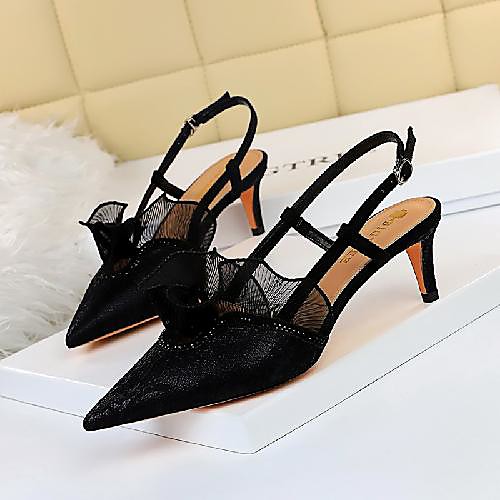 

Women's Clogs & Mules Stiletto Heel Pointed Toe Daily PU Synthetics Black