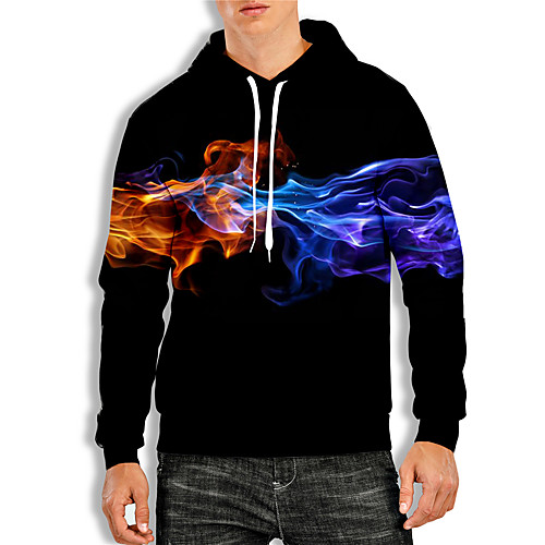 

Men's Pullover Hoodie Sweatshirt Graphic 3D Print Hooded Daily 3D Print 3D Print Casual Hoodies Sweatshirts Long Sleeve Black